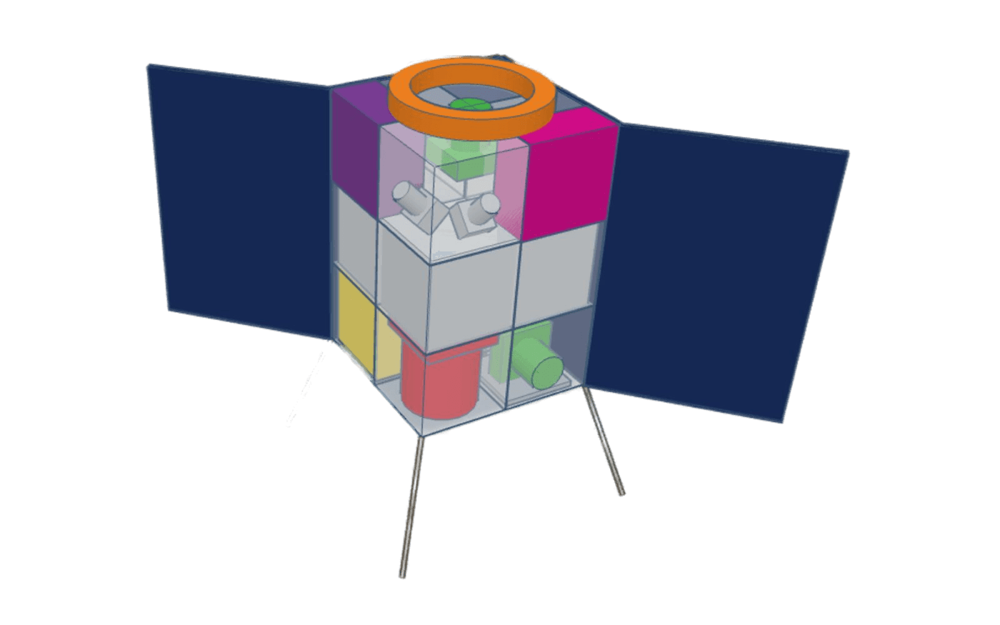 Technical render of the 12U CubeSat bus